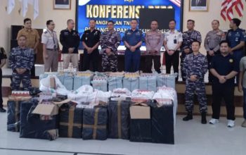 Lanal Mataram–Bea Cukai Sita 589.760 Batang Rokok Tanpa Cukai di Pelabuhan Lembar