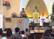 Kapolresta Malang Kota Sosialisasikan Layanan Polisi 110 dan Jogo Malang di Gereja Katedral Ijen
